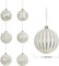 Vintage Rustic Christmas Ball Ornaments Sets, 3.15” Plastic Farmhouse Distressed Tree Decorations Shatterproof Antique Traditional Style Xmas Hanging Ornaments (White Gold, 6Pcs